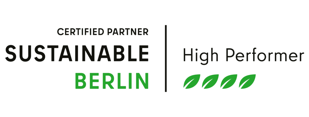 Zertifizierter Partner für nachhaltige Praktiken in Berlin, High Performer.